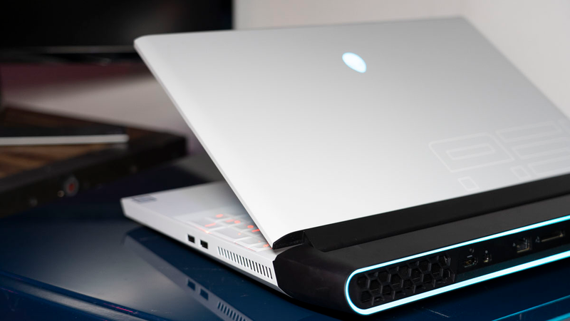 The Alienware Area 51m, which was introduced this year and shows off Alienware’s telltale flash.